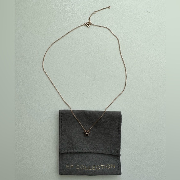 EF Collection 14k Rose Gold Diamond Star Necklace - Picture 6 of 8